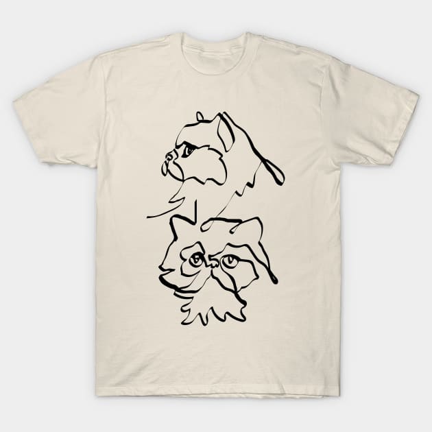 Abstract line Persian Cat T-Shirt by huebucket